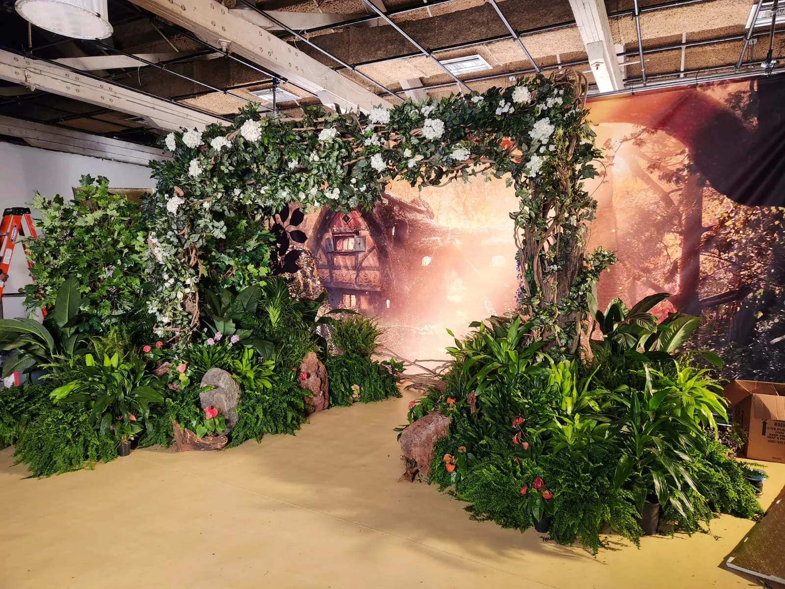 Greenery staged for a production set