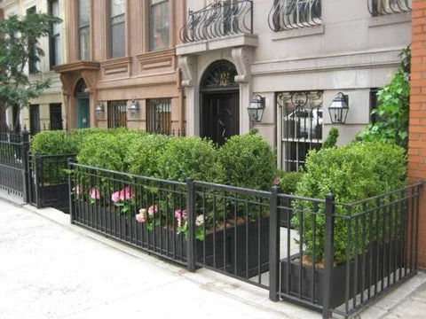New York brownstone entry planters